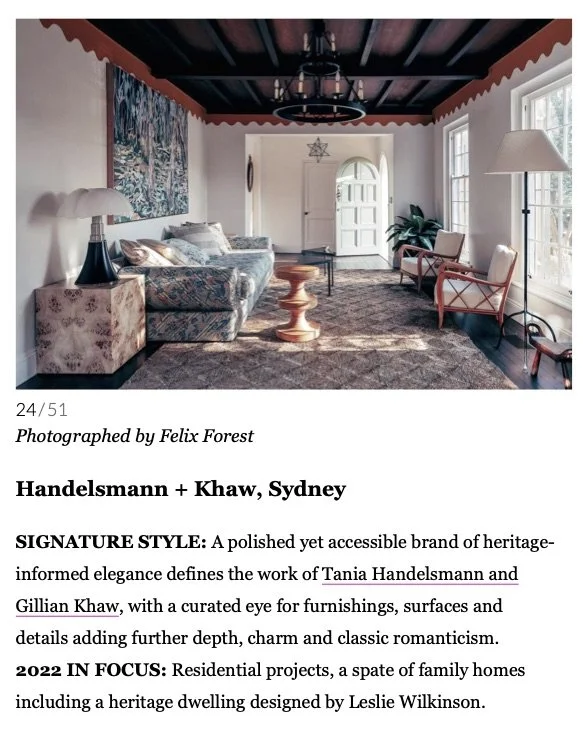 Vogue Living - November/December 2022 — HANDELSMANN + KHAW